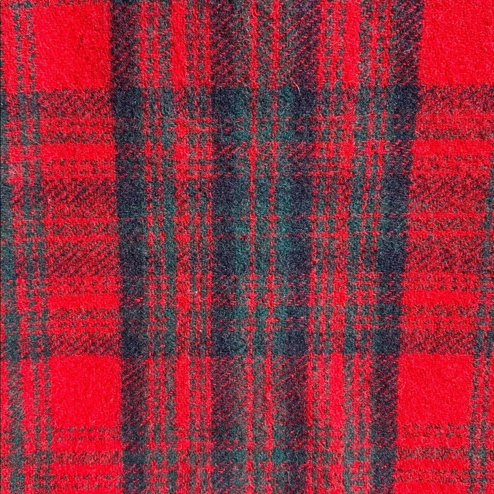 Vintage Pendleton Blanket Throw Red Navy Teal Grey Tartan plaid Virgin Wool READ - Picture 9 of 15